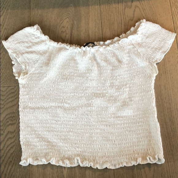 Brandy Melville white ruffle top